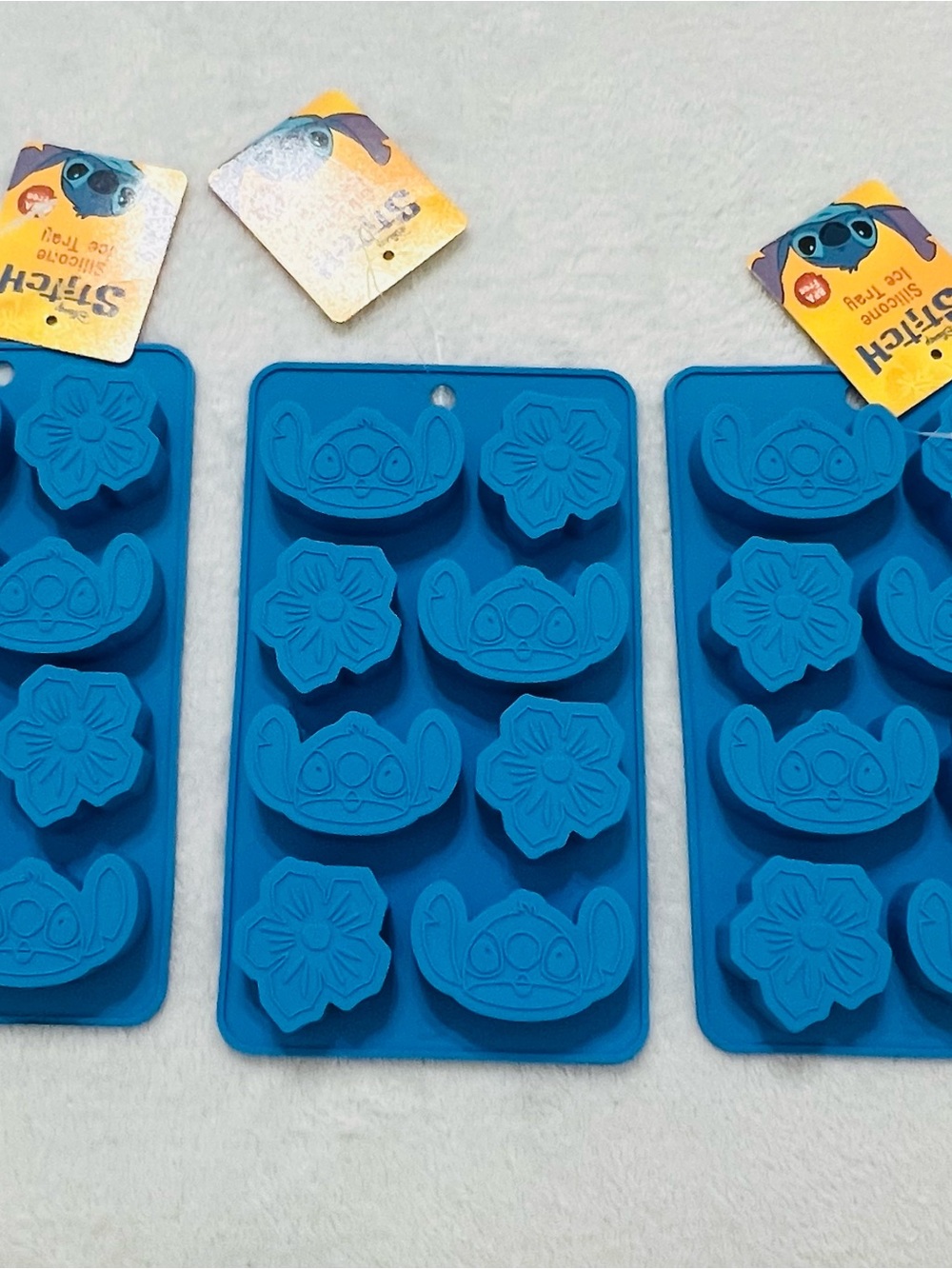 Disney Blue Silicone Stitch & Flower Candy Mold Tray